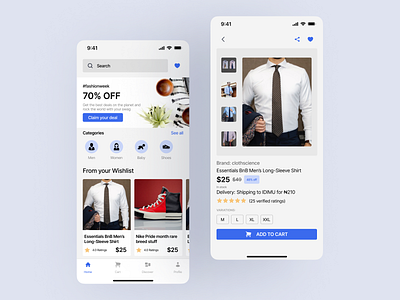E-commerce Mobile App buy online dailyui ecommerce ios app ios design minimal minimalistic mobile design product page ui design visual design