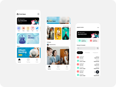 First Gear - Social App branding graphic design pay social app social media typography ui ux
