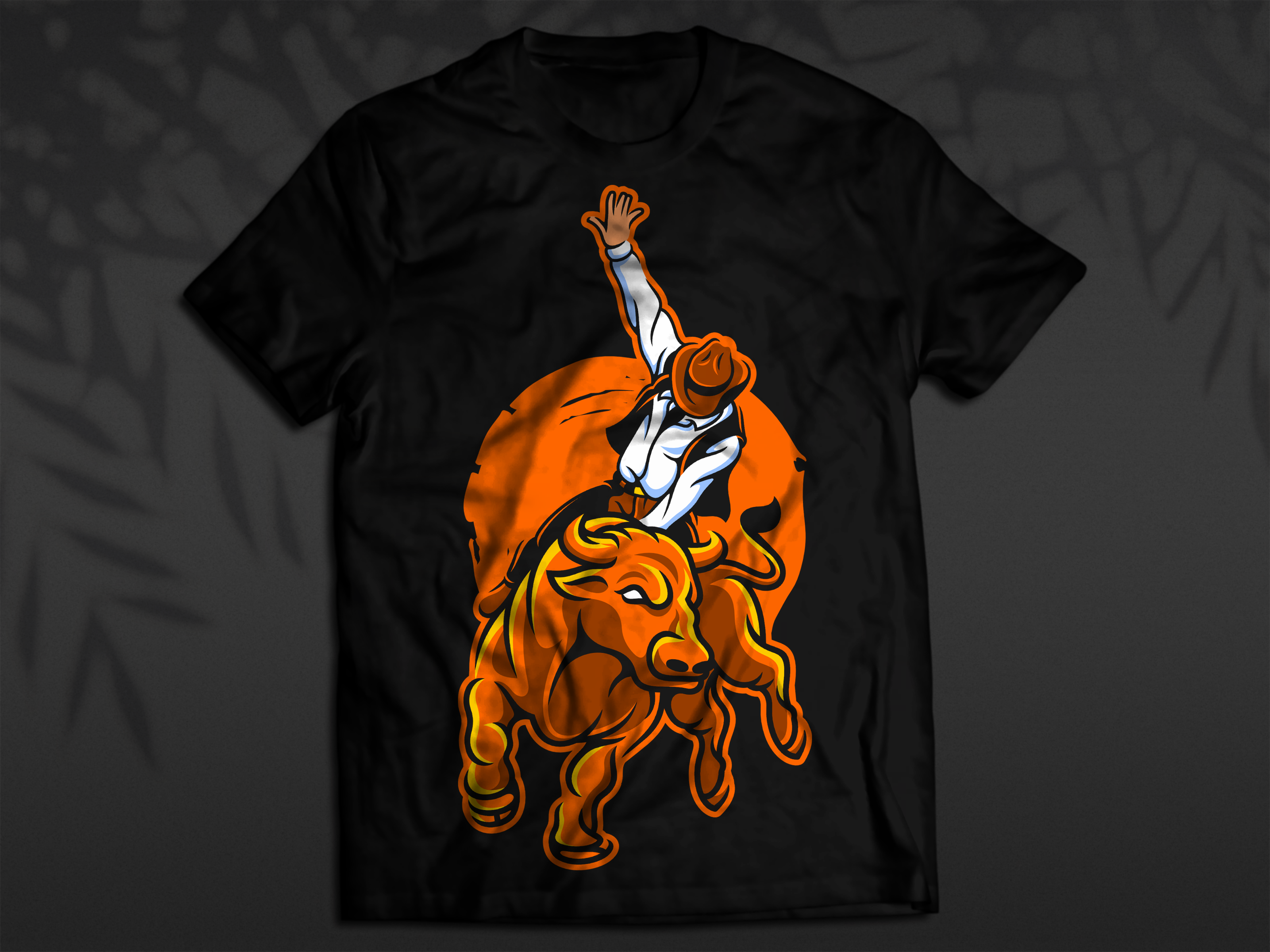 The Bull Rider T-shirt Design bull rider design bull rider illustration cowboy illustration t shirt design western illustration