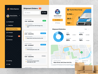 Cargo Delivery Dashboard analytic app branding car cargo chart clean dashboard dashboard design deliv delivery design location map package shipment ui ux web design website