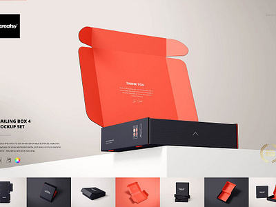 Mailing Box Mockup Set 4 box mockup