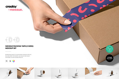 Noissue Packing Tape Mockup Set roll