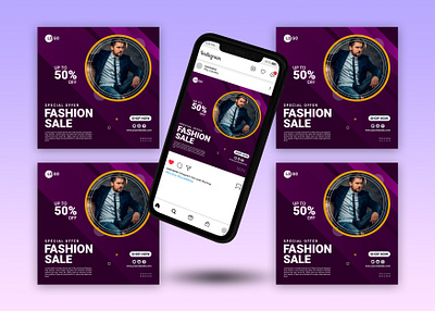 Trendy Modern Fashion Sale Social Media Post Template fashion sale