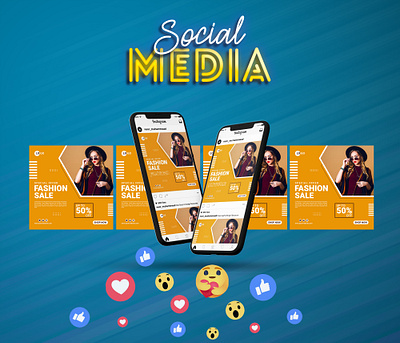 Fashion Social Media Post Template Design fashion sale