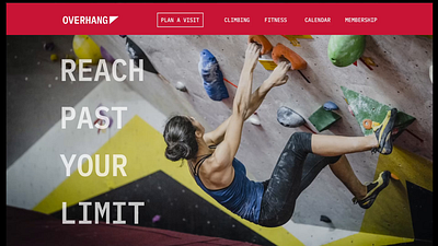 Climbing gym landing page animation figma graphic design landing page website layout