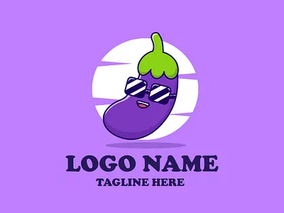 Eggplant Character eggplant logodesigner