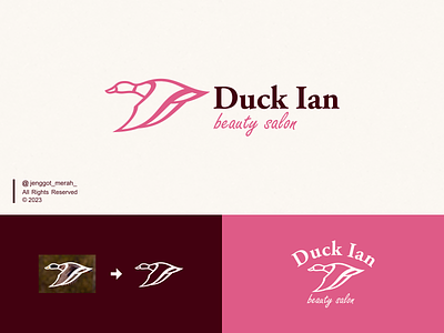 Duck Ian logo idea awesome beauty bird branding design dove duck flat flying goose illustration inspirations line line art logo monoline salon spa swan wings