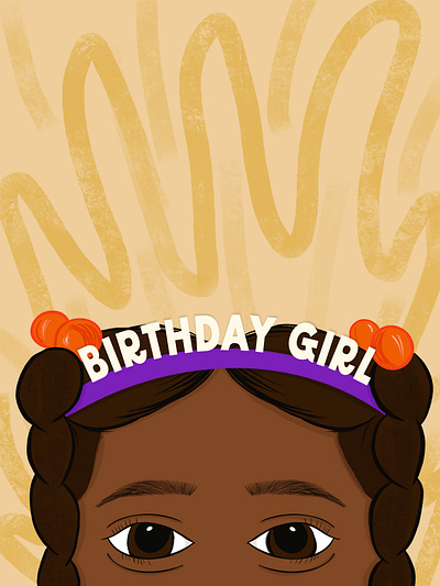 Birthday Girl Card birthday black girl cake greeting card illustration little girl procreate