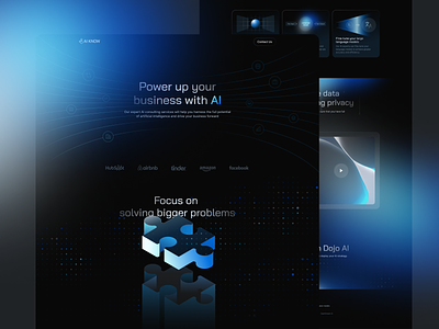 AI Know - Artificial Intelligence Website ai ai website artificial intelligence blur dark design figma futuristic gradient landing page ui user interface ux web design website