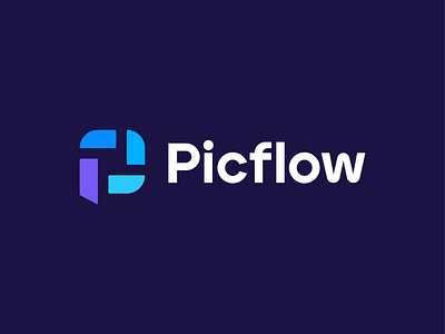 Picflow - Logo Design app application brand brand identity branding camera design flow grid identity letter p logo logodesign mark photo photography platform shutter symbol web