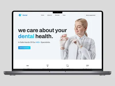 Dental Landing page clean dental design landing page loo minimal ui ux website