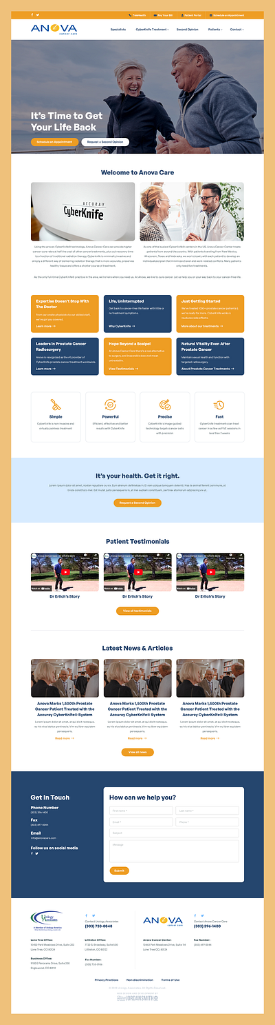 Anova Cancer Care // Web Design cancer cancer care health healthcare healthcare web design hospital hospital web design surgery