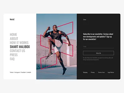 Menu/Subscribe design form login page sport ui