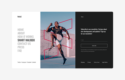 Menu/Subscribe design form login page sport ui