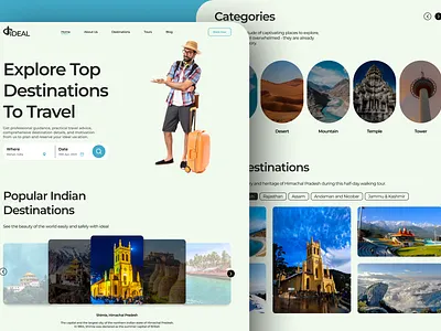 Travel Website Home Page Design animation design graphic design ui web design