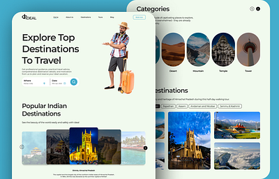 Travel Website Home Page Design animation design graphic design ui web design