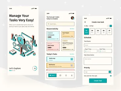 Task Management App 3d animation app app ui design branding design graphic design manage your task app mobile application task management app task management software to do list app ui ui design uiux