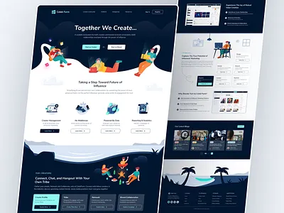 Celeb Farm - Landing Page brand management community platform company creator management crm website customer relation ship influencer marketing landing page for startup machine learning promotional website uiux