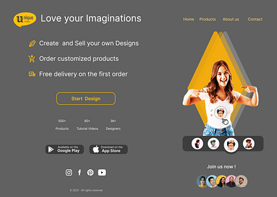 Landing page for Unique Design website case study (No.1) branding casestudy design figma graphic design mockup ui ux website