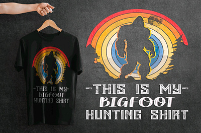 Bigfoot Hunting Shirt amazon bigfoot boys branding design fiverr graphic design illustration merchandise retro tshirt typography vintage