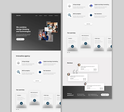 Landing page branding landing page web design