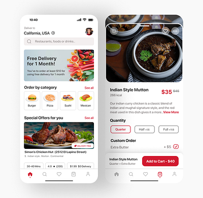 Food Delivery App User Interface app design figma ui