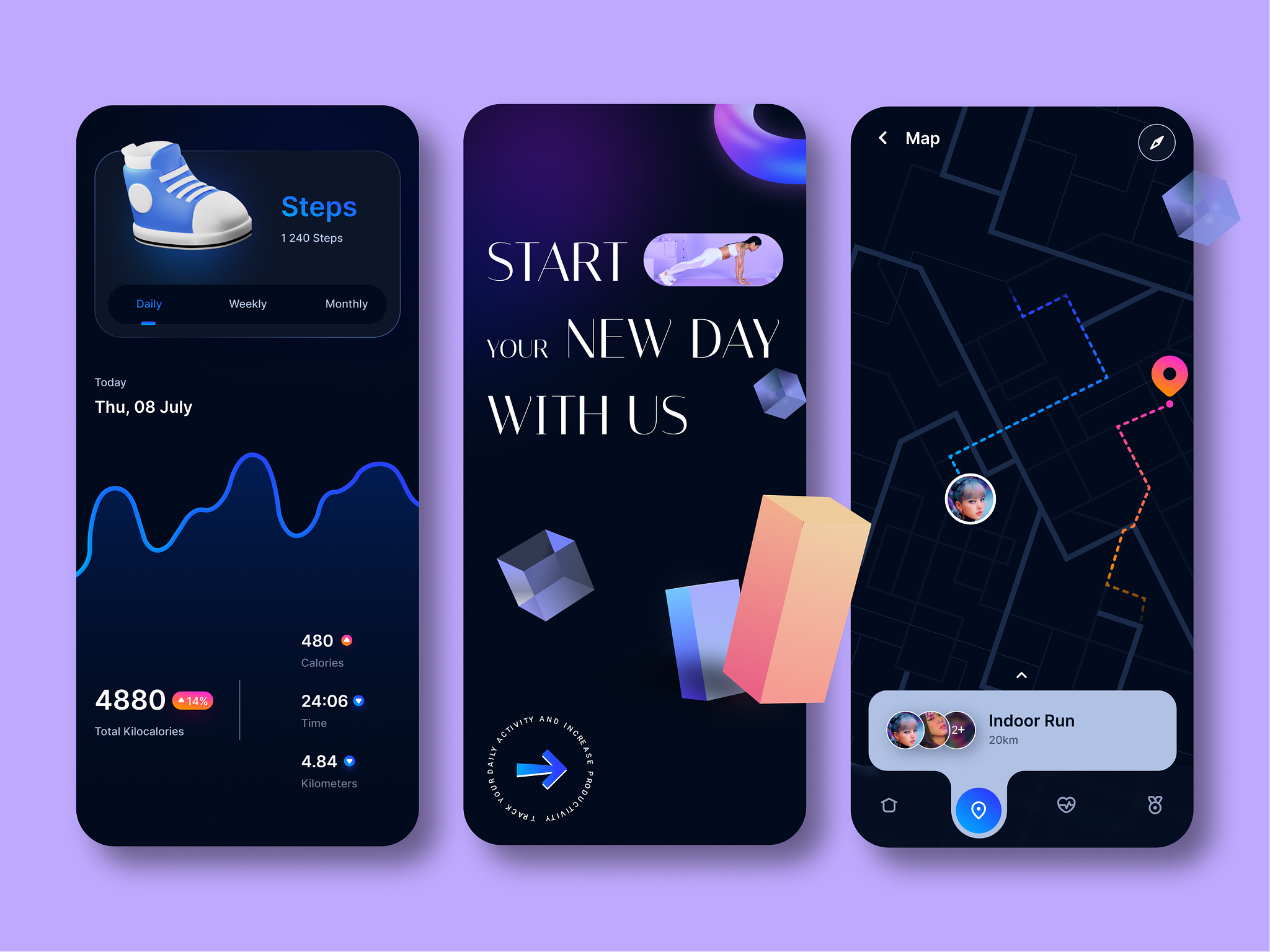 Fitness Tracker App by Rishabh Rai for Fluttertop UIUX Studio on Dribbble
