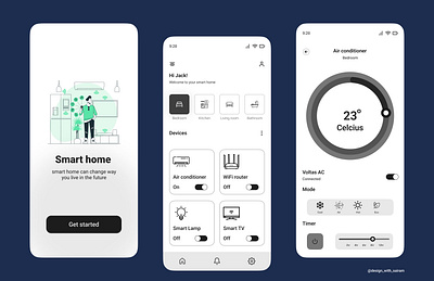 Smart Home App Design animation app dailyui design figma figmatutorial illustration ui