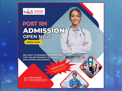 Hayatabad Institute of Medical Sciences | Admission Post Design admission ads admission post design social media design