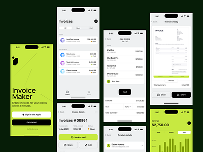 InvoiceMaker - Mobile App Design by Artem Kovalenko for Glow on Dribbble