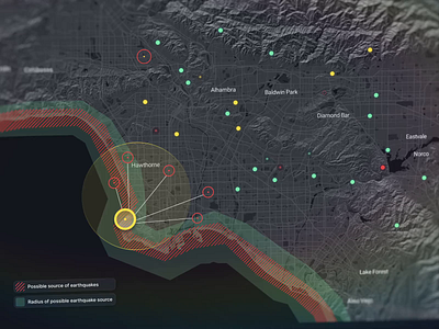 Earthquakes Prediction Dashboard 3d animation app dashboard data data visualization design designer earthquake prediction earthquakes features graphic design interaction interactions interface map motion graphics responsive ui user interface