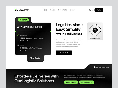 ClearPath - Logistic & Cargo Service bold cargo creative delivery interface logistic ui ux web web design website