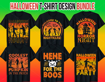 Halloween T-Shirt Design Bundle branding design graphic design illustration logo tshirtdesign typography ui ux vector