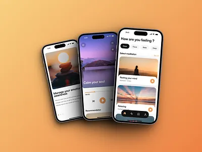 Relaxify - Meditation Mobile App app app design apps clean design interface medi meditation app mindfull app minimal mobile mobile app mobile design relax app relaxing ui ux