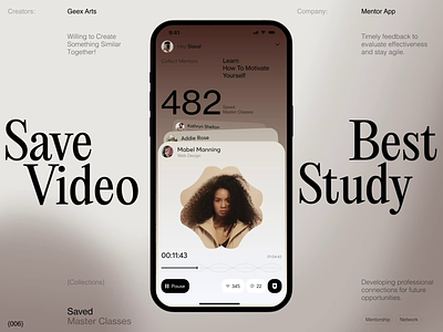 Save Video animation class design education fashion instagramm interface ios iphone lessons masterclass mentor mobile news reviews slide social tiktok video