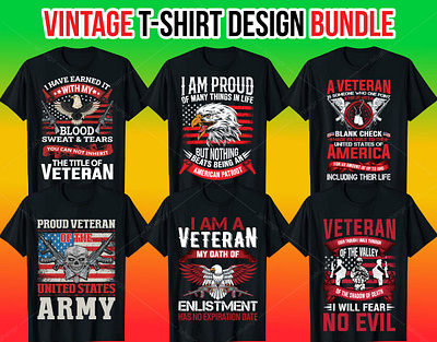 Vintage T-Shirt Design Bundle branding design graphic design illustration logo tshirtdesign typography ui ux vector vintage