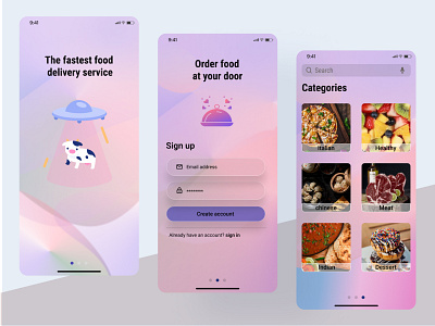 Food delivery Onboarding screens app design food ui ux