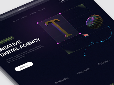 Digital Agency Landing Page agency black creative dark digital landing page ui uiux ux webdesign website