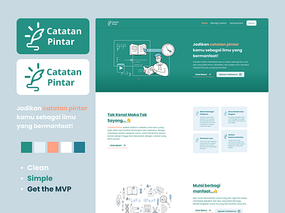 Catatanpintar - Simple UI website design edeucation website education minimalism school simple ui ui design ux ux design web design