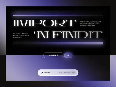Font Finder Hero Section - #3 Design Challenge ai clean dark font finder hero section inspiration landing page minimal new style ui ux