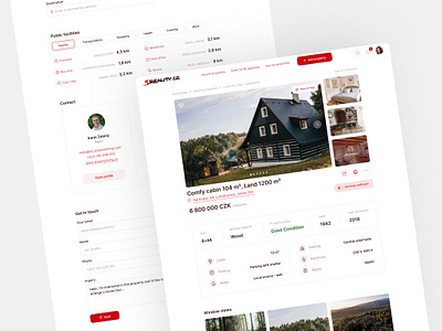 Real Estate website - redesign cabin cabin for sale hana simkova housing product design property property detail page real estate real estate agent real estate branding real estate ui real estate website redesign ui ux web app web design