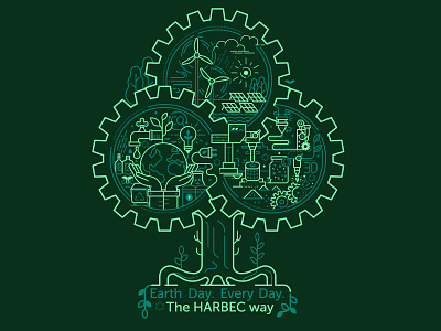 Earth Day on Harbec Way business concept earth earthday eco ecological friendly green illustration lifestyle line art planet save sustainable