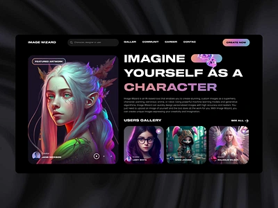 Image Wizard. AI tool 3d ai ai engine ai website aitool animation art customize design image image wizard interface motion motion graphics photo redesign style ui ux web