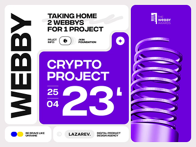 The Webby Awards winner 2023 | 2x Webby's | Lazarev. 3d animation award corporate crypto design interaction interactive interface motion graphics product project site ui ux web web3 webby website win