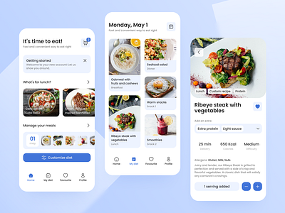 Meal planning app with delivery — Mobile App activity calendar calories dashboard delivery food design diet app dish eating fitness health healthcare meal plan meal planner menu mobile app planner recipe app schedule ui