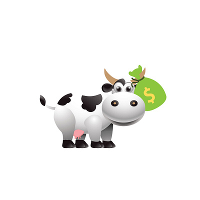 Money Cow design 3d animation branding dollar graphic design logo money money cow motion graphics ui