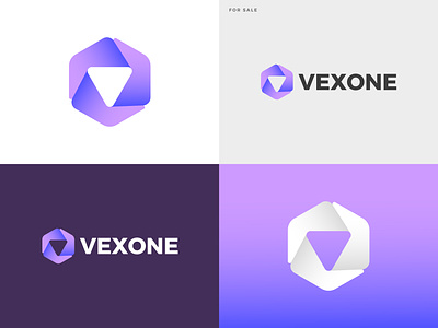 V and Hexagon Logo app logo arrow logo branding gradient logo hexagon logo icon logo logodesign modern logo print typography v v logo