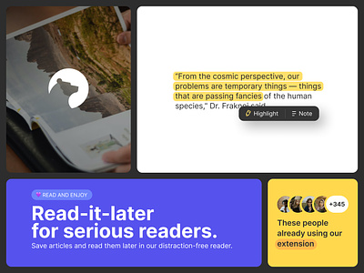 Online Reader app book branding clean extension highlight illustration kit logo minimalism read reader ui