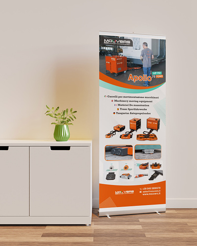 Machinery move rollup banner design banner design rollup banner sign design signage stand banner