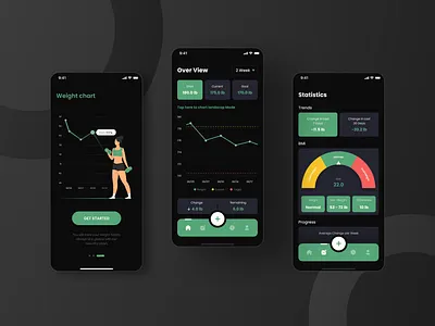 Goal Weight Tracker App Concept UI/UX 3d branding design inspiration design system experimental design graphic design illustration interaction design minimalism mobile app design mobile apps motion design product design prototype typography ui ui design ux design web design wireframes